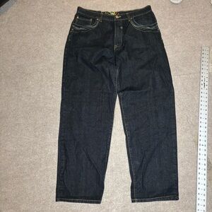 YMC Angel Of Death Embroidered Denim Jeans Men’s 40x34 Dark Wash